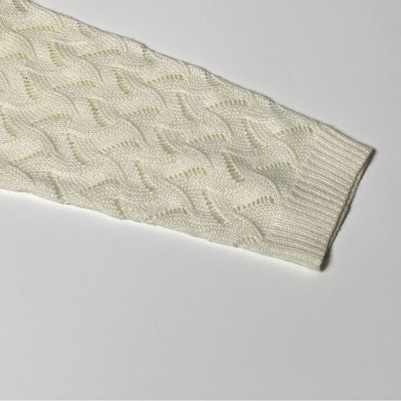 Andree by Unit White Knit Crochet Wide Scoop Neck Sweater Women's Size Large - Picture 3 of 16